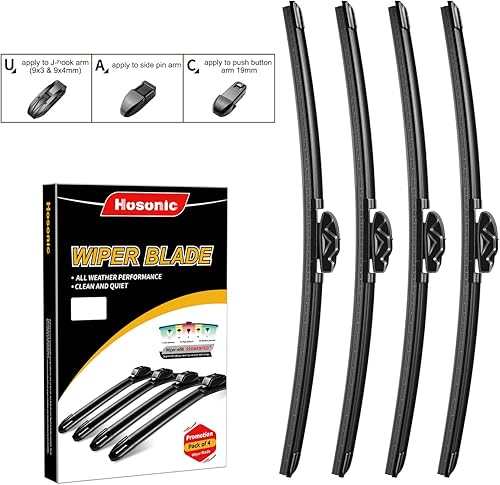 Limpiaparabrisas de 24 + 24 pulgadas, limpiaparabrisas para todas las estaciones, limpiaparabrisas reemplazables para automóviles, doble vida útil