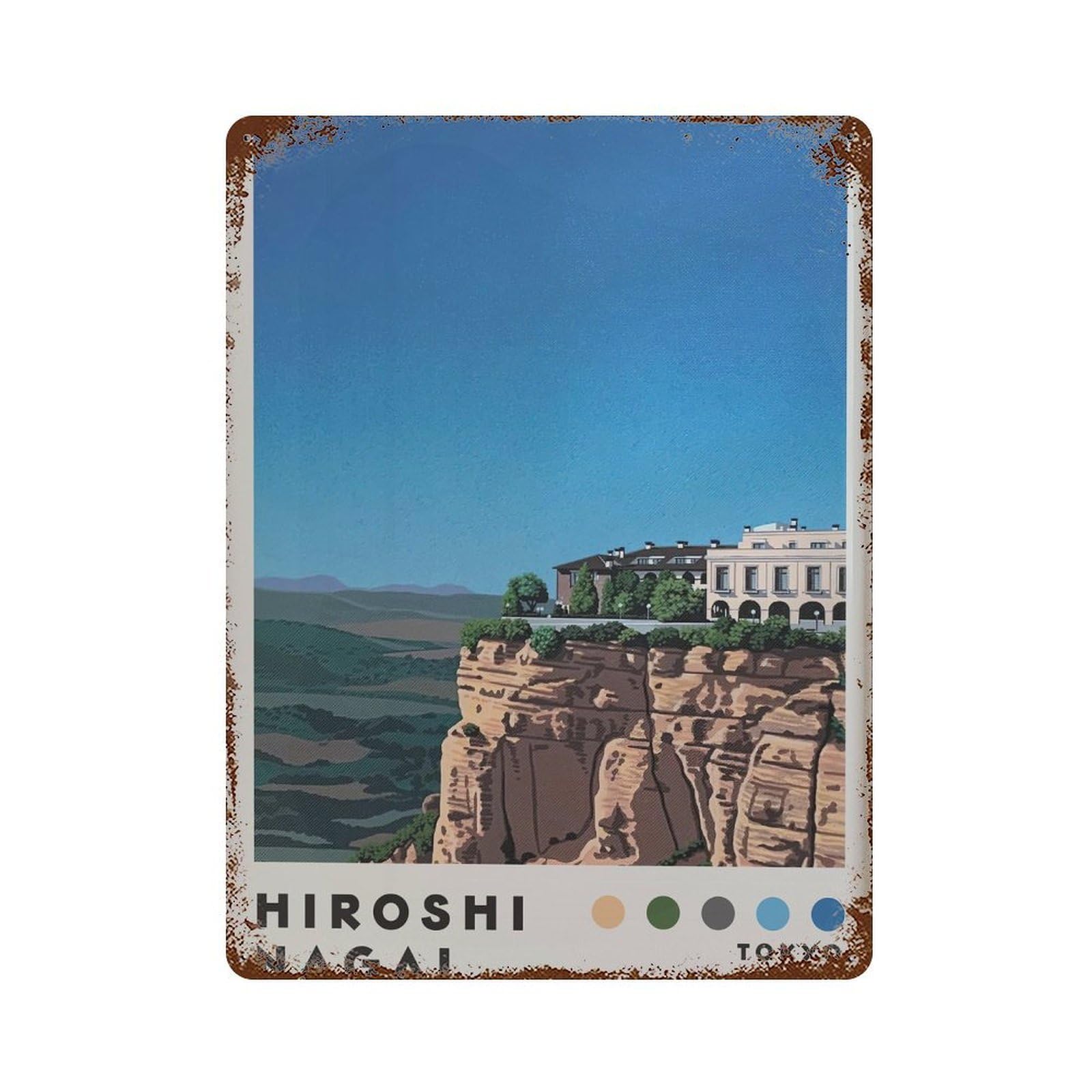 xiaoxiaoshen Hiroshi Nagai Modern Japanese City Pop. Minimalist Vaporwave Home Decor Wall Decor Art Metal Tin Poster Modern Home Decor Art Home Bar Shop Decorations Vintage Sign 40x30cm