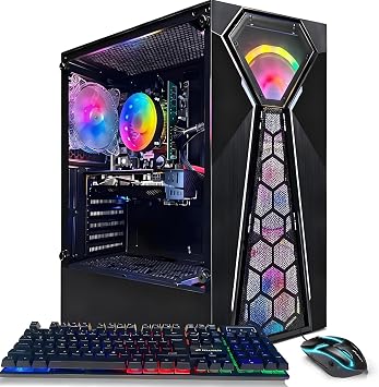 STGAubron Gaming PC Desktop,Core i5-9400F,RX 580 16G,16G DDR4,512G SSD | Gaming Computer Tower for Streaming,Video Editing,Home,School,I5 up to 4.1GHz,ARGB Fan,WiFi 6,BT 5.0,4K DP,HDMI,Win11 Home
