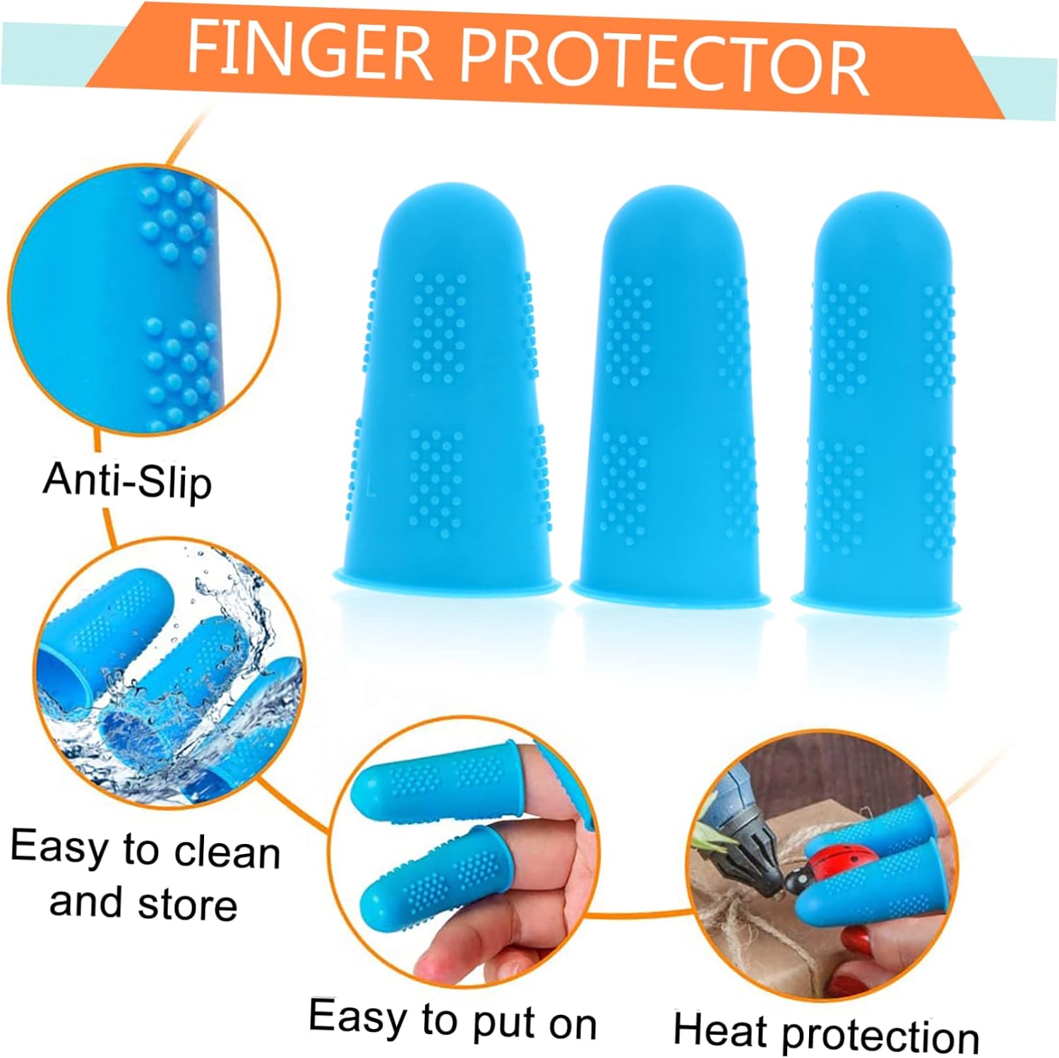 30 Pcs Finger Protector Protective Finger Caps Insulation Finger Sleeve Silicone Finger Protective Cover Silicone Finger Sleeves Insulation Finger Guards Protective Finger Tip