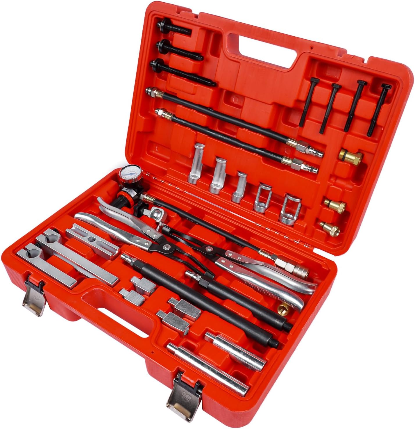 Universal Engine Valve Spring Compressor Stem Seal Removal Tool Replacement for Diesel Gasoline Engine All Models Silver Black Alloy Steel ZK1058 KT5117