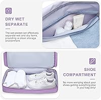 Vista 338 de Pequeña bolsa de gimnasio para mujer, bolsa de viaje con compartimento para zapatos