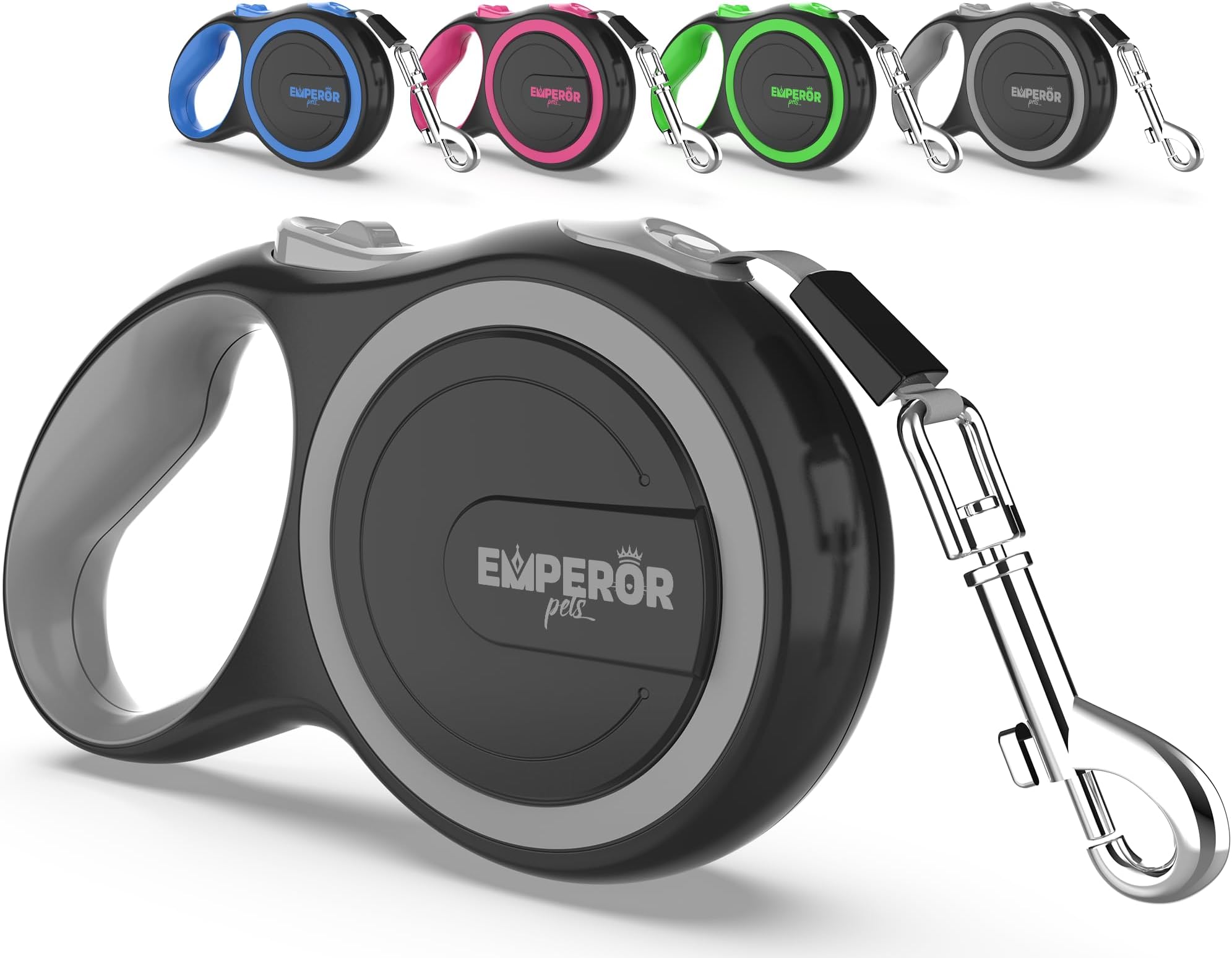 26 ft Retractable Dog Leash - Heavy Duty Retractable Pet Leash with Anti-Slip Grip - Reflective Dog Leash Tape for Medium to Large Dogs up to 100 lbs -GY26