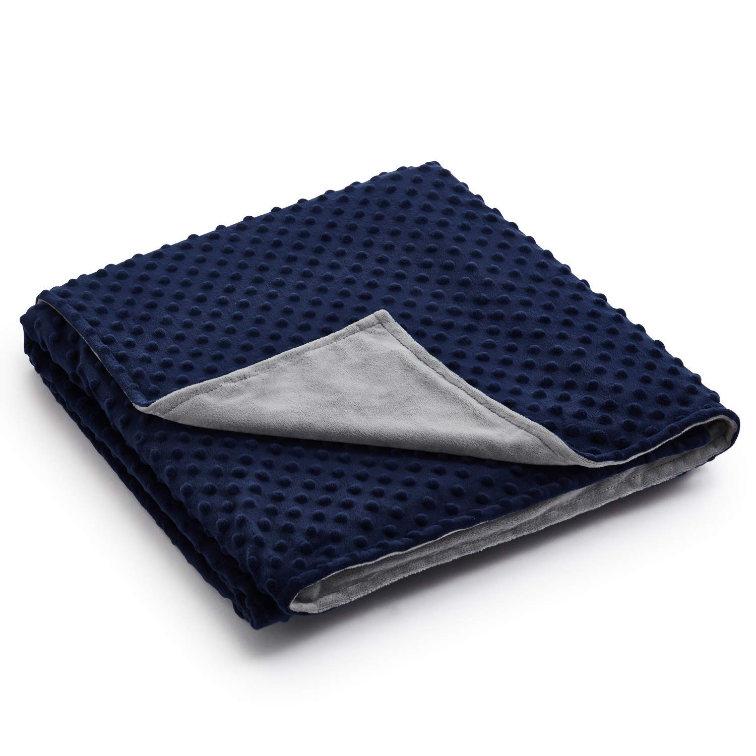RelaxBlanket 40''x60'' Duvet Cover for Weighted Blanket | Premium Super Soft Minky Dot | Grey/Navy