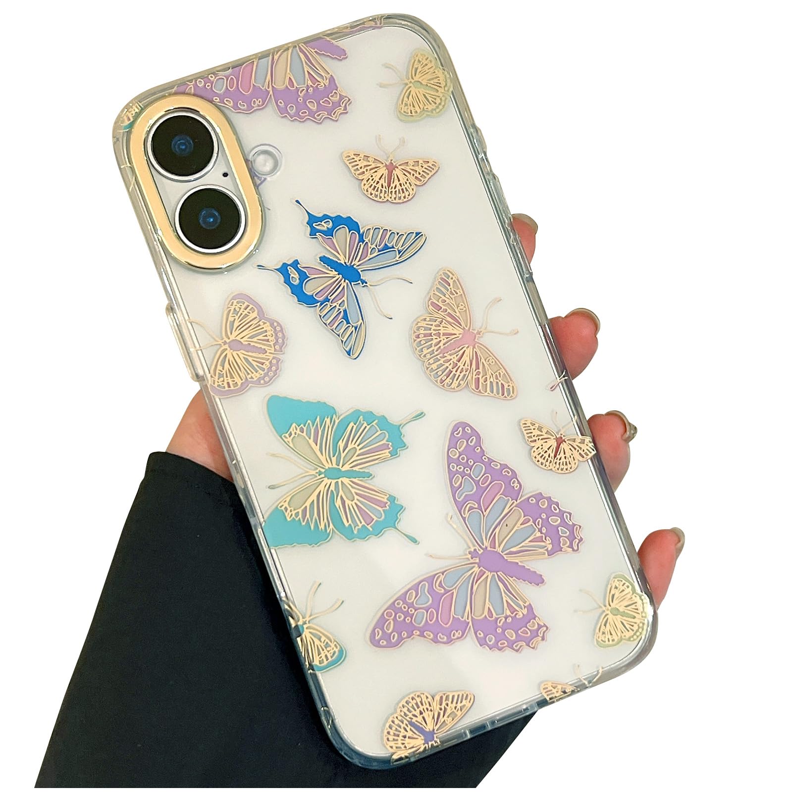 Gradual Glitter Quicksand Butterfly Electroplated Phone Case For Iphone