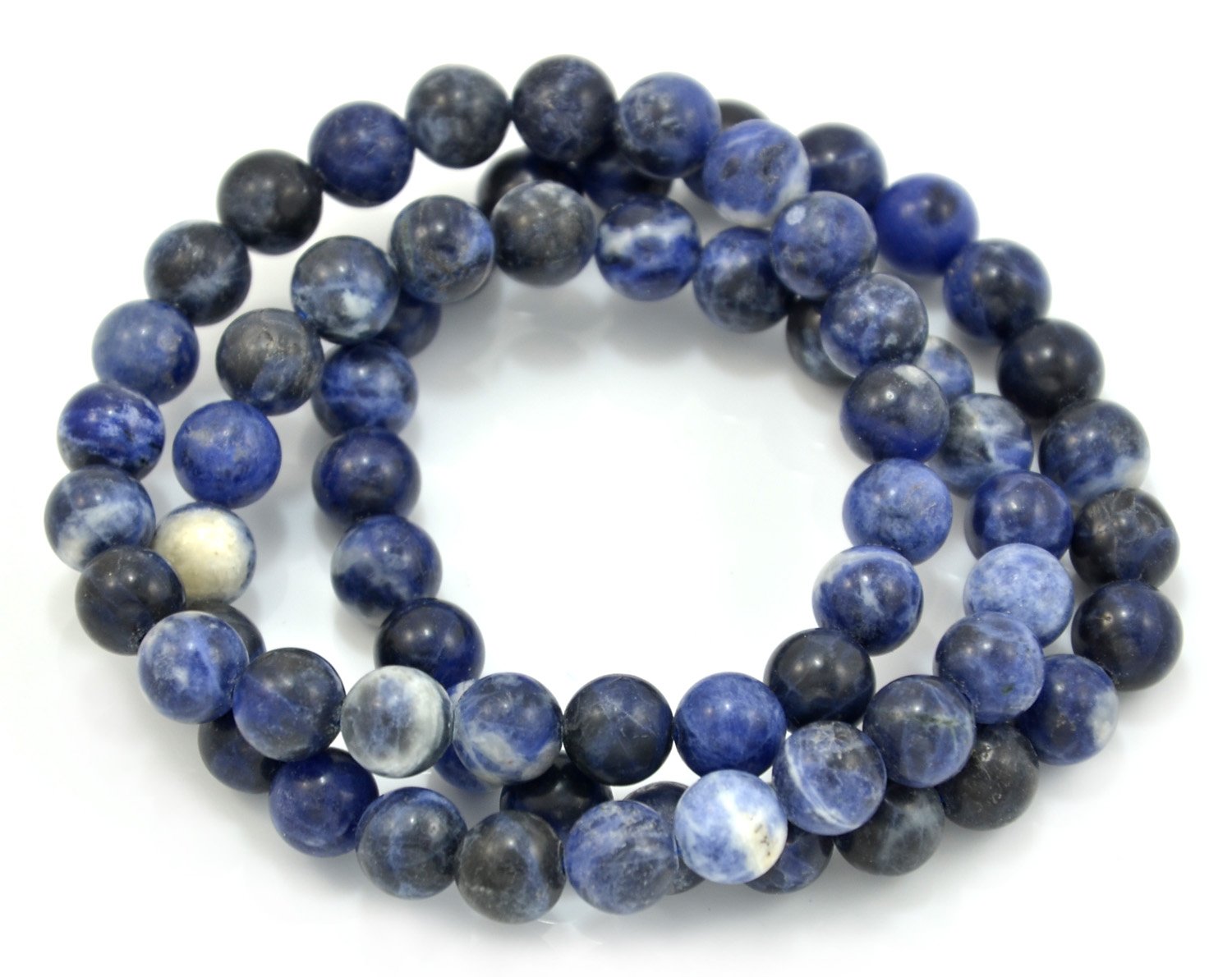 Paialco10mm Sodalite Gemstone Stretch Beaded Bracelet, Pack of 3