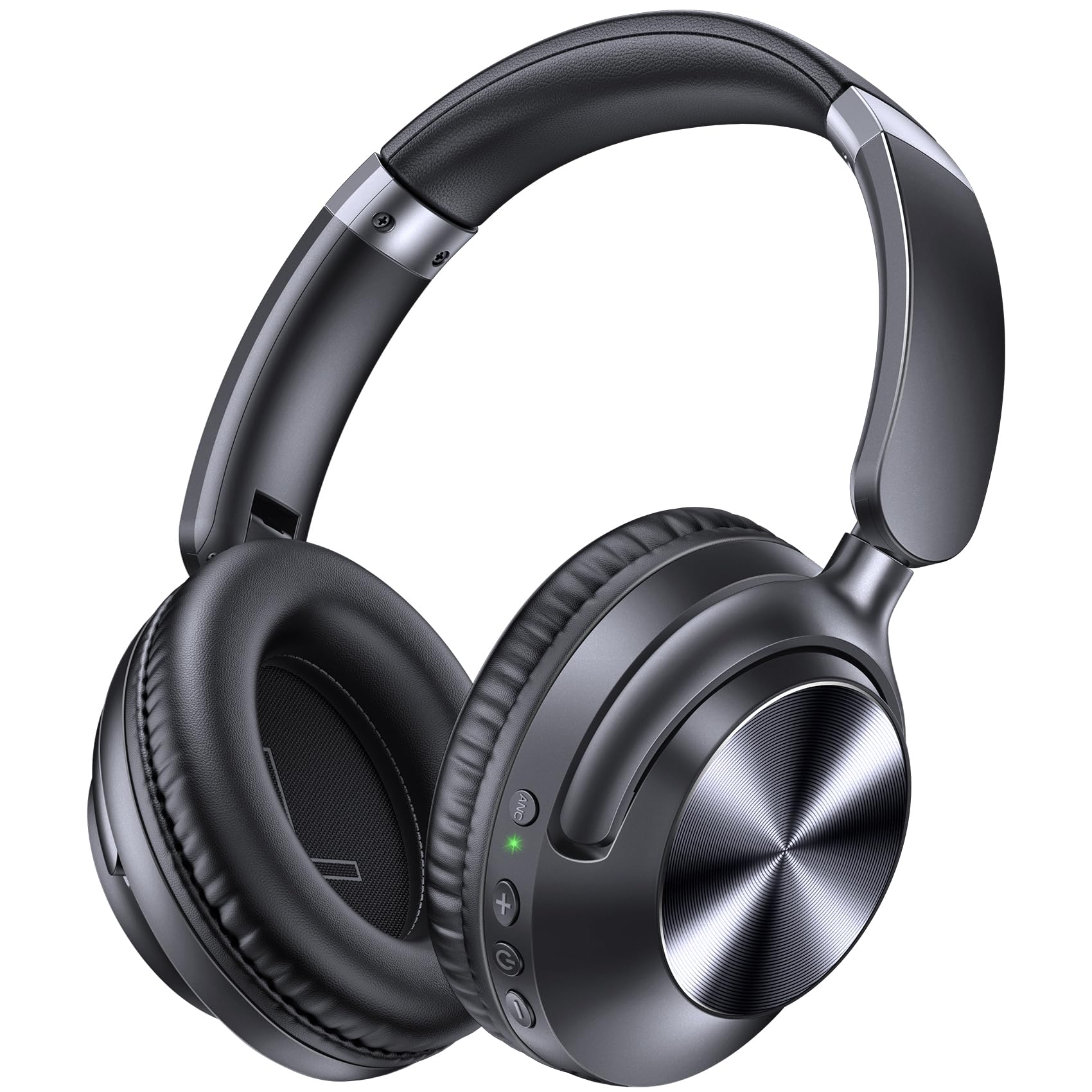 TAGRY Hybrid Active Noise Cancelling Headphones 100H Playtime Wireless Over Ear Bluetooth Headphone with Fast Charging Hi-Res Audio Comfort Earcups Headsets for Travel Home Office Phone PC Black