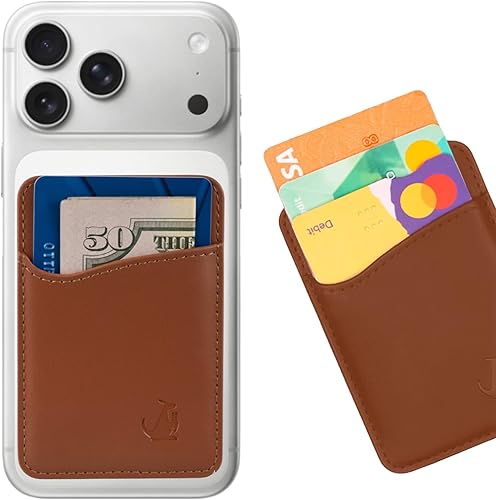 Miniatura 9 de Wallaroo Wallets Billetera de cuero prémium con agarre y soporte, Marrón, Minimalista