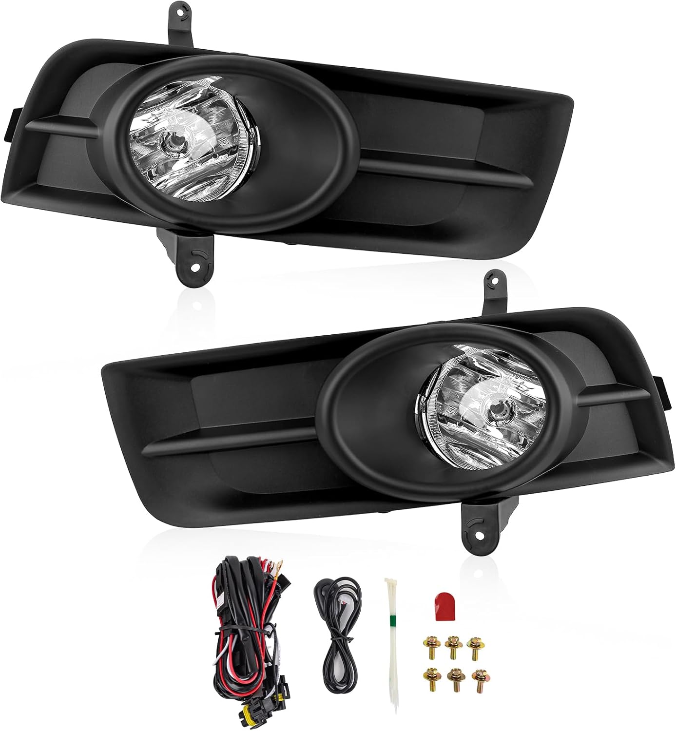 Cruze Fog Light 2011 2012-2014 - RP Remarkable Power, Driving Bumper Fog Lamp for 2011 2012 2013 2014 Replacement Clear Lens Chrome Black Bezel Kits