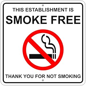 Panneau Signalétique Aluminium "This Establishment Is Smoke Free" - Interdiction De Fumer