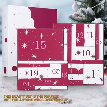 Makeup Advent Calendar 2025, 24-Day Holiday Glow Christmas Countdown Cosmetic Surprises Gift Set For Teen Girls Women