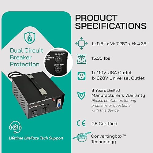 Miniatura 3 de Transformador de voltaje de 3000 vatios elevador hacia arribaabajo - Convertidor de potencia de 110 V a 220 V220 V a 110 V - Cable totalmente