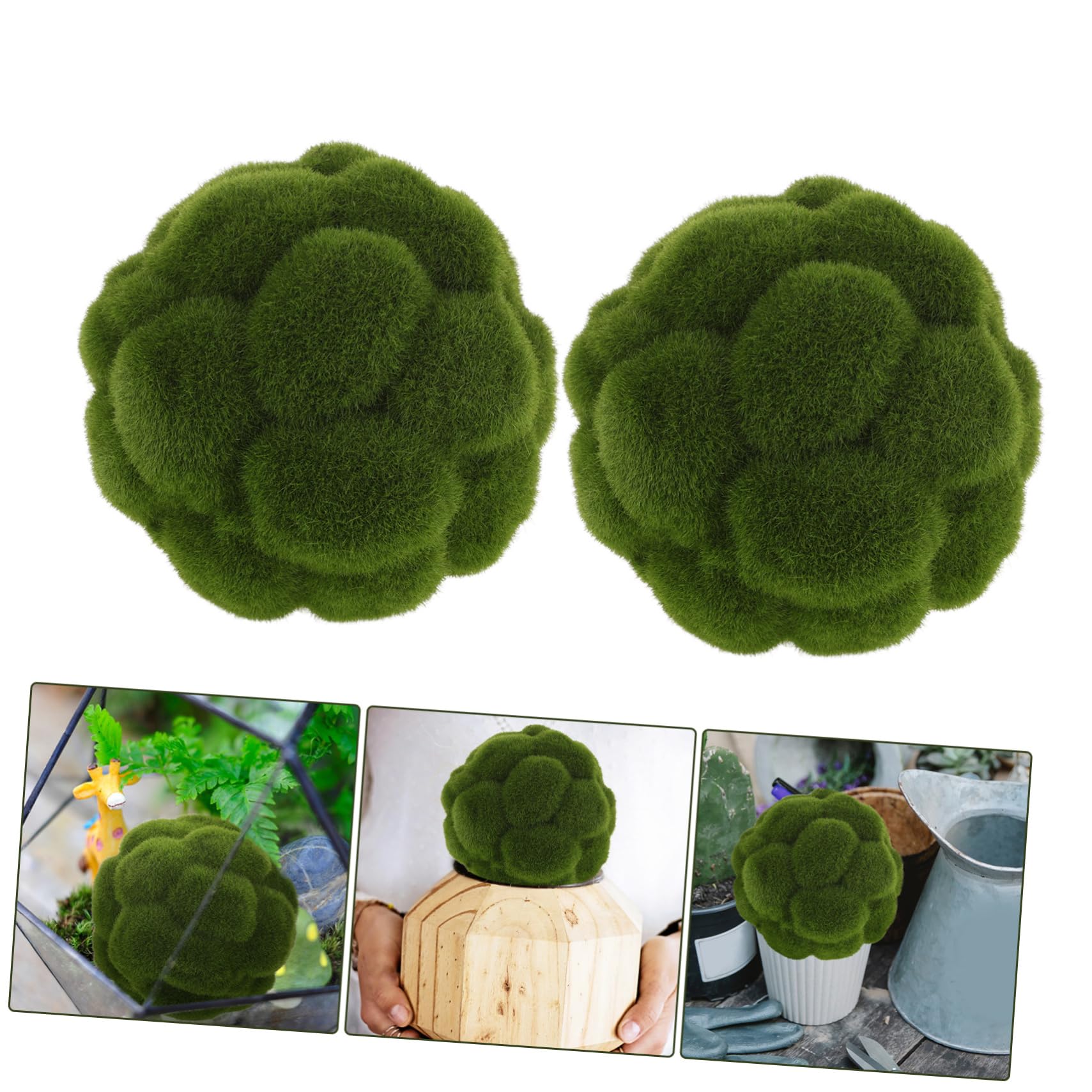 MAGICLULU 8 Uds Planta Artificial Simulada Bola Topiary Bolas De Musgo Verde Decoración as De Musgo para Decoración Planta Artificial as De as De Adorno para El Jardín
