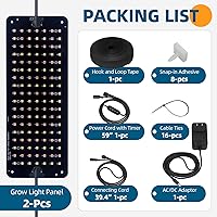 Vista 8 de Barrina T5 Grow Lights 1FT 4-Pack & Barrina Ultra-Thin Grow Light Panels 2-Pack, LED Grow Lights for Indoor Plants, Full Spectrum Grow Light for