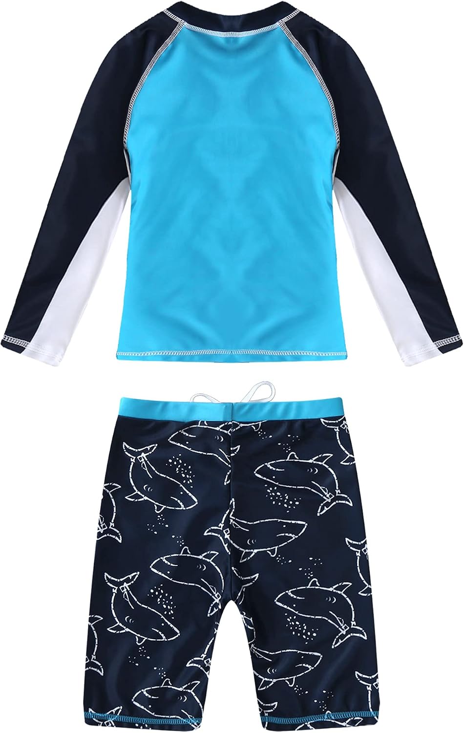 Toddle Boys Long Sleeve Rash Guard Swimsuits Kids Two Piece Sunsuits with Swim Trunks Swimwear Set