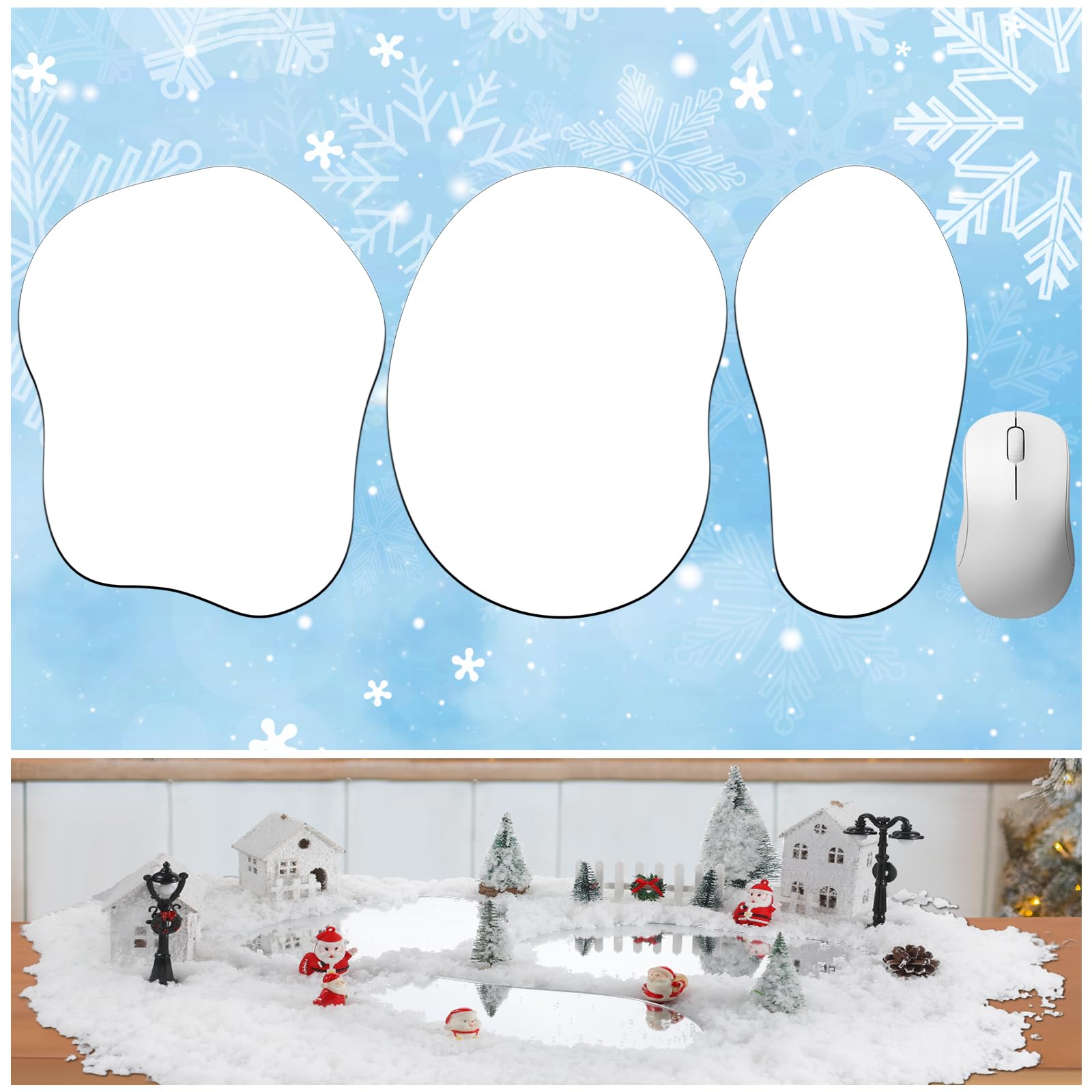 Wesiti 3 Large-Sized 9.8inch Christmas Village Mirror Lake - collectible buildings and accessories | Mubboo