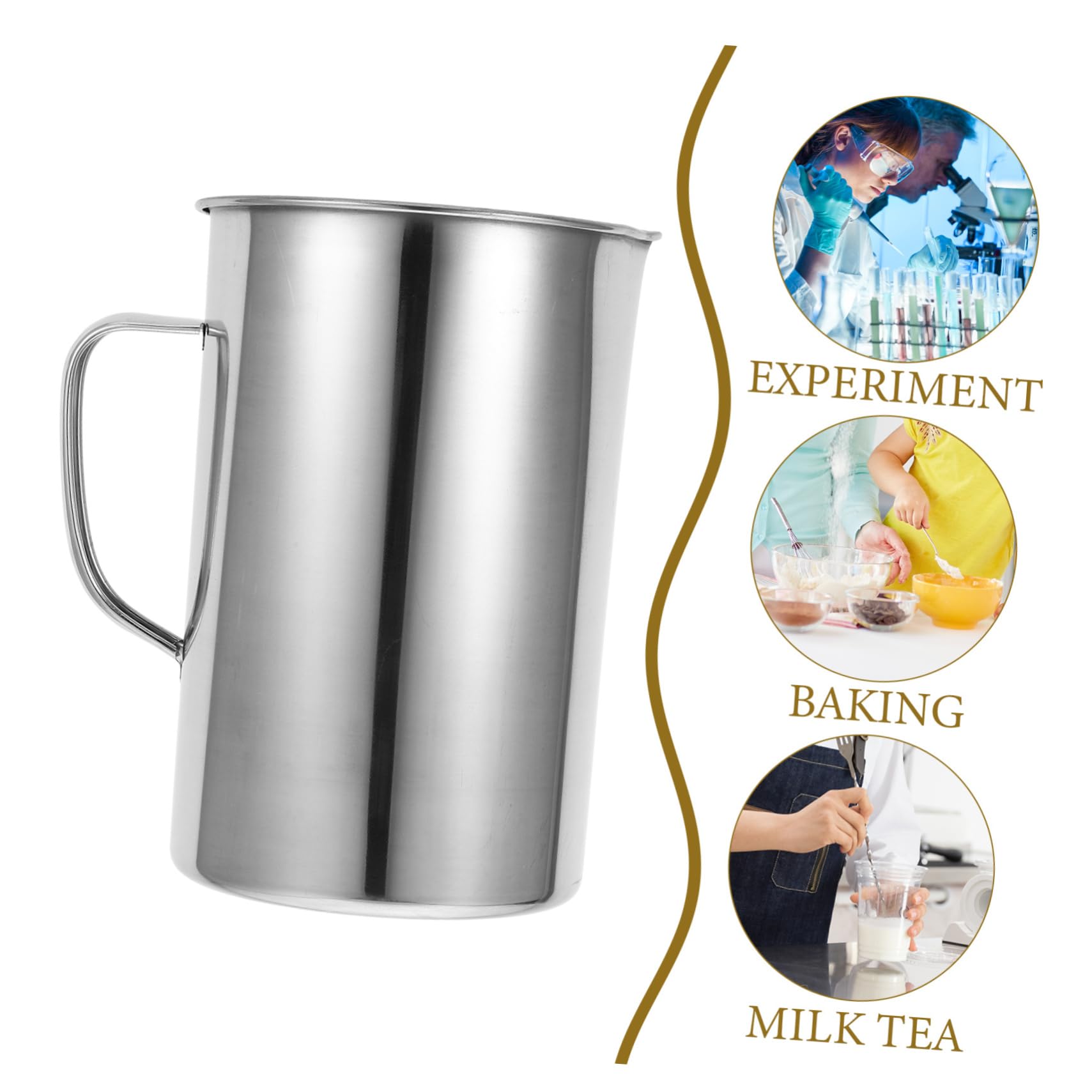 Homoyoyo Taza Medidora Asa Taza Graduada para Cocina y Laboratorio para Espumar Leche y Hornear