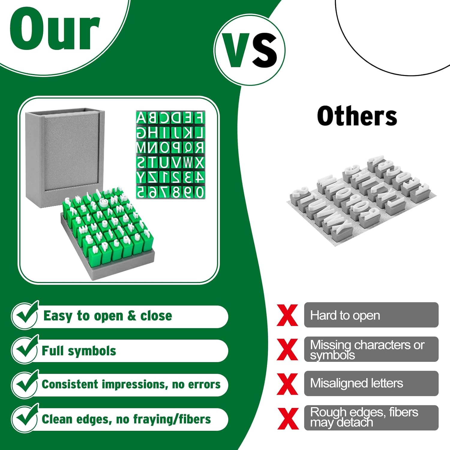 Meetory 2 PCS Alphabet Stamps for Clay Pottery, Letter Stamps, Clay Letter Stamps, Capital Letters and Number, Lowercase and Alphabet Symbols Small Press Fondant Embosser DIY Cookie Stamps - Image 4