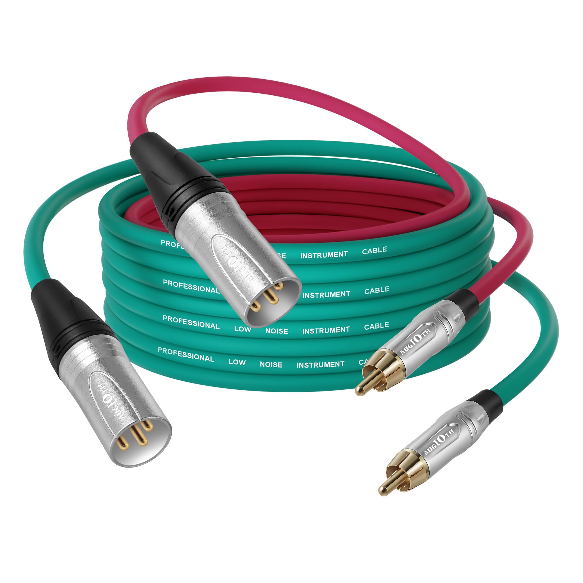 AugiothRCA to XLR Male Cable Dual 6ft, 3 Pin Mic to RCA Male Audio Interconnect Cable Patch Cords