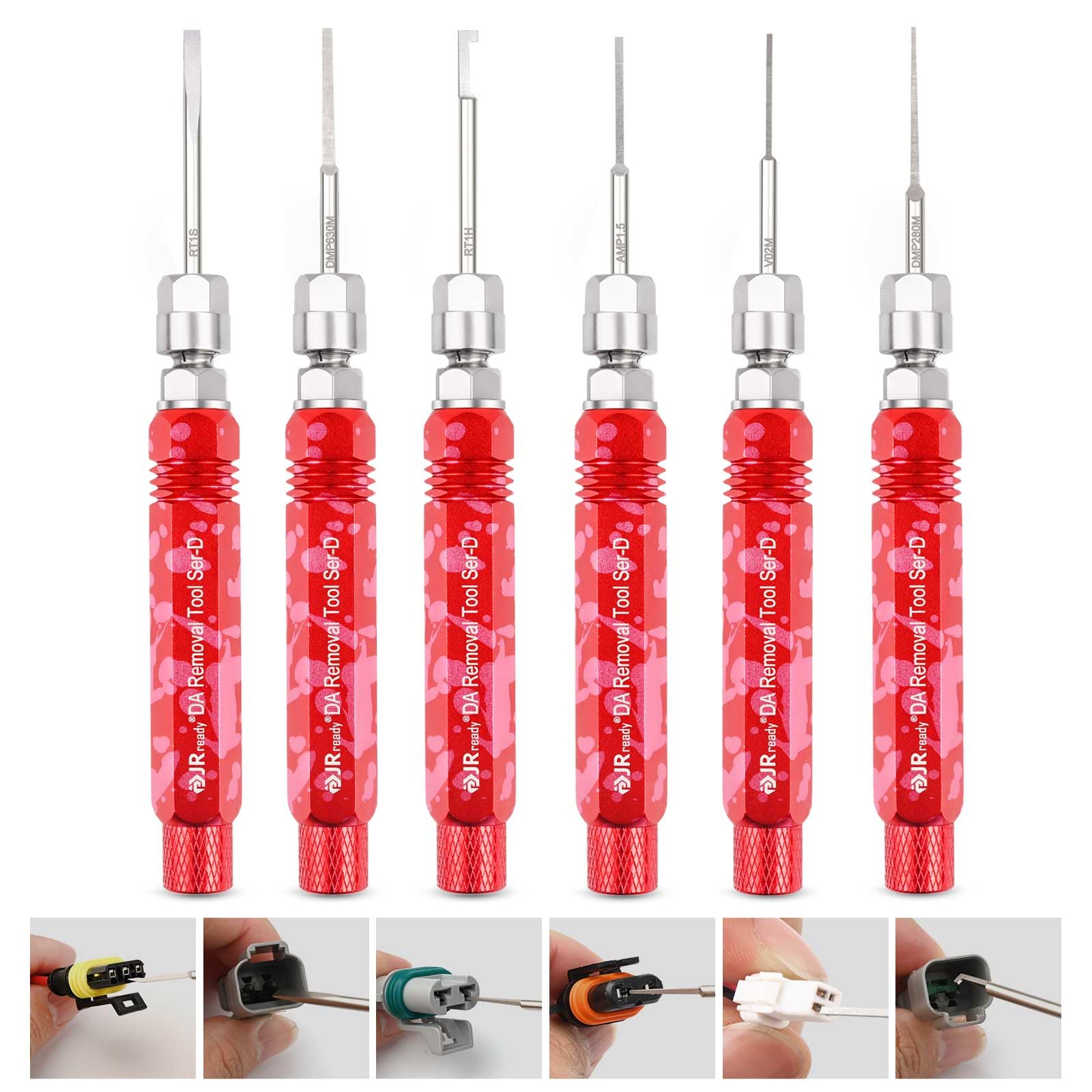 JRready ST5282 Electrical Pin Extractor Tools for AMP/Delphi Metripack/TE/JST/Deutsch Connectors, Pin Removal Tool Kits for Car Repair Electrical Harness and Connectors disassemble terminals