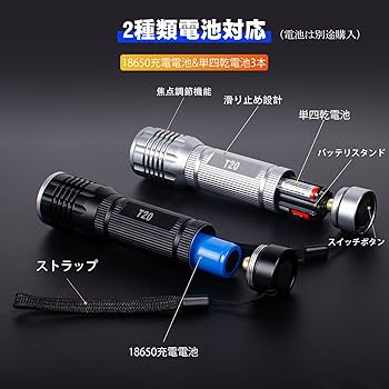 Amazon.co.jp: 【2025最新の強化版】LED 懐中電灯 フラッシュ