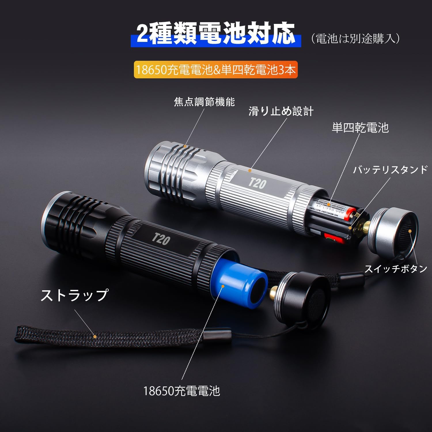 Amazon.co.jp: 【2025最新の強化版】LED 懐中電灯 フラッシュ