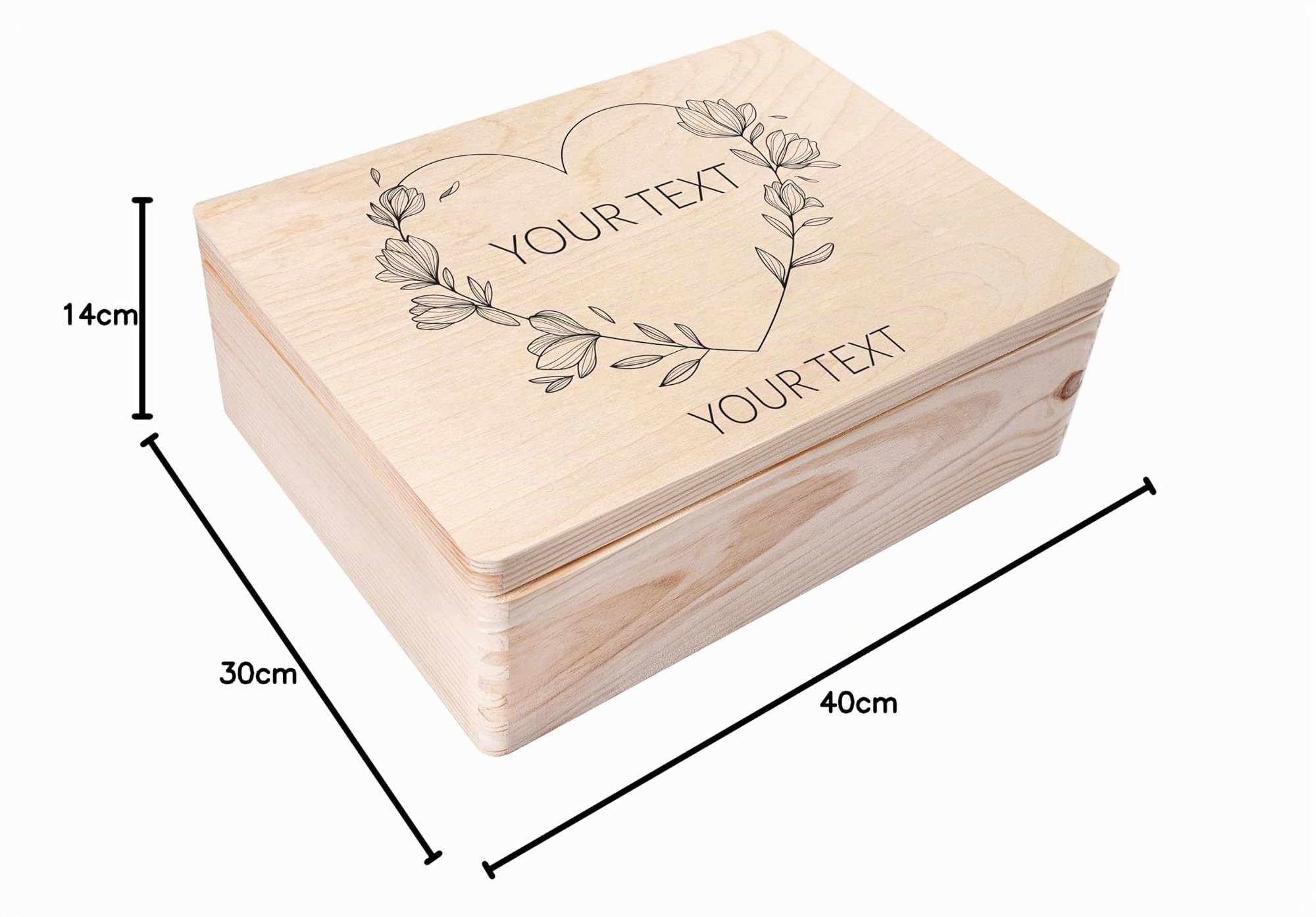 Creative DECO Caja Madera de Recuerdos Personalizada con Texto Deseos para