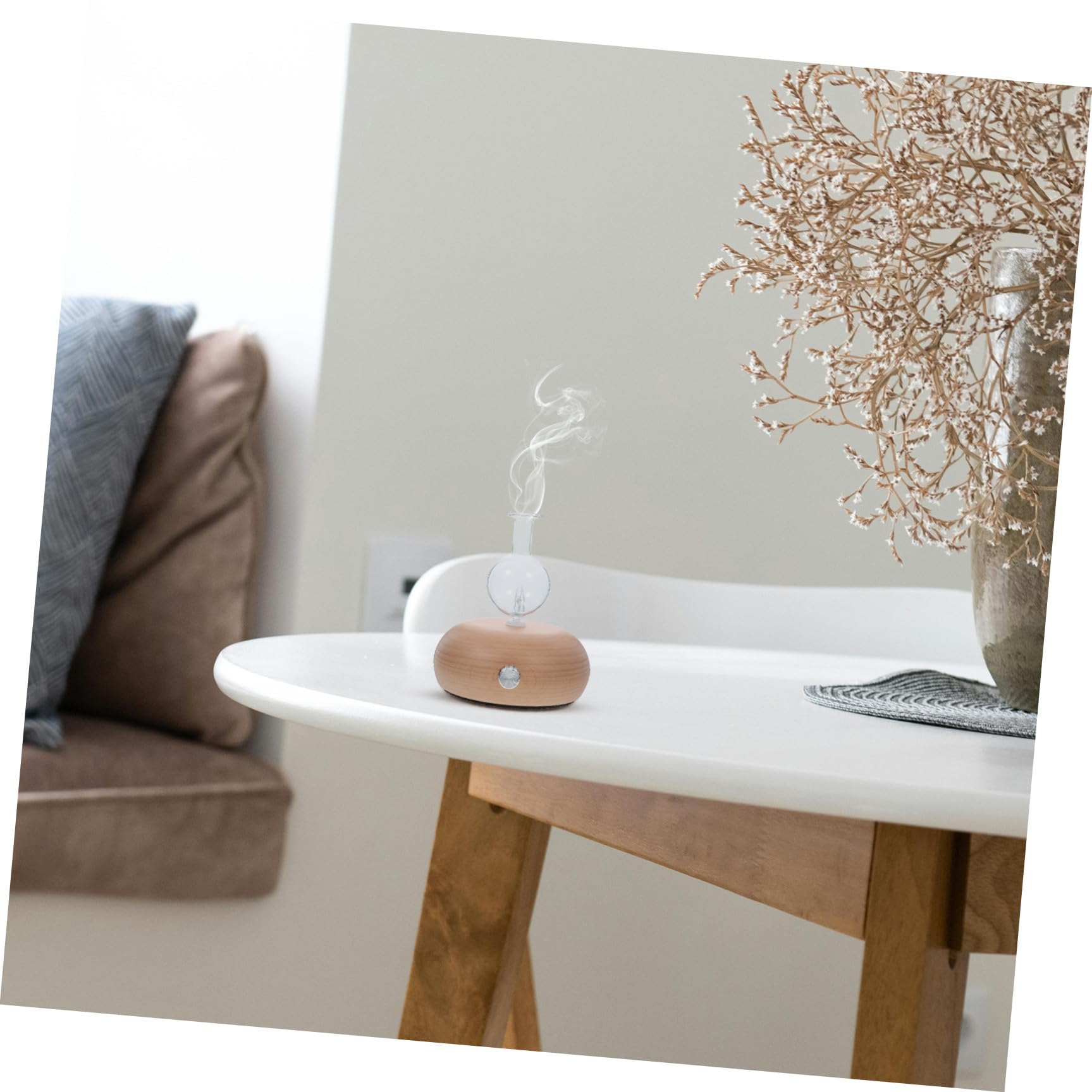 TIDTALEO 1pieza Difusor de Aceites Esenciales con Base de Madera y Botella de Spray de Vidrio Humidificador Aromaterapia Silencioso para Hogar Oficina y Dormitorio Varios Estilos