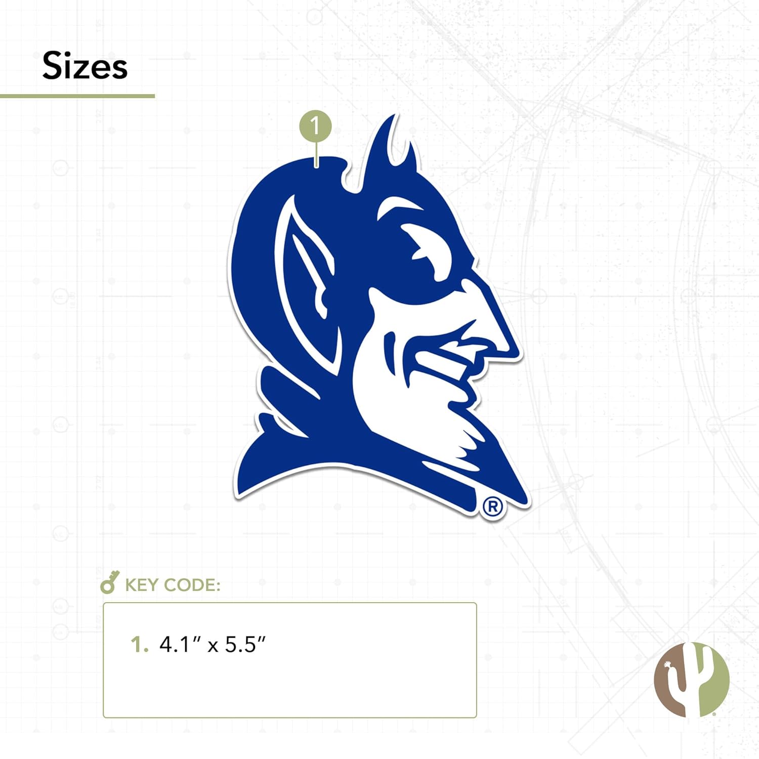 Desert Cactus Duke University Blue Devils Vinyl Decal Laptop Water Bottle Car Scrapbook Sticker (IND B) - Image 3