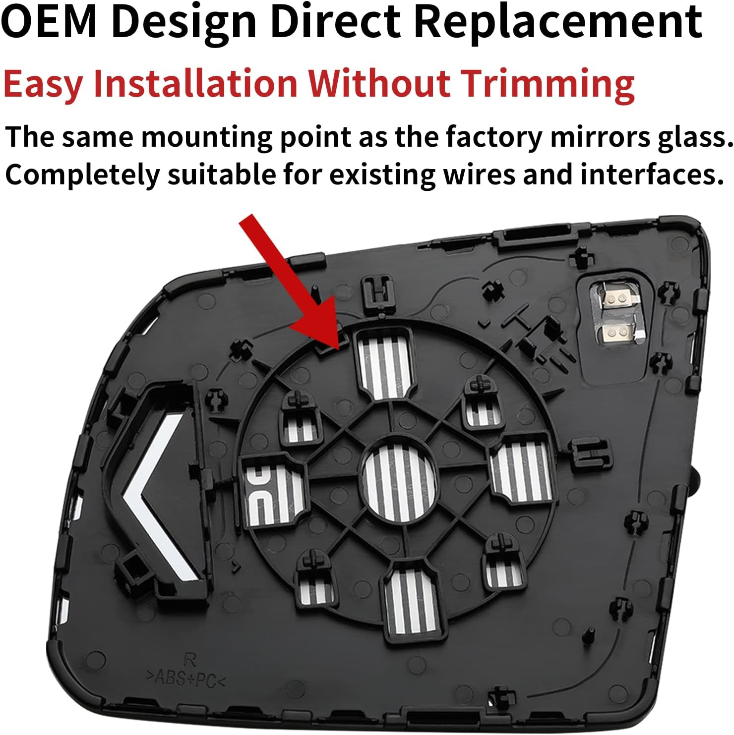 Passenger Right Side Mirror Replacement for Toyota Sequoia 2008-2017, for Tundra 2007 2008 2009 2010 2011 2012 2013 2014 2015 2016 2017 2018 2019 2020- Rearview Mirrors Glass with Heated