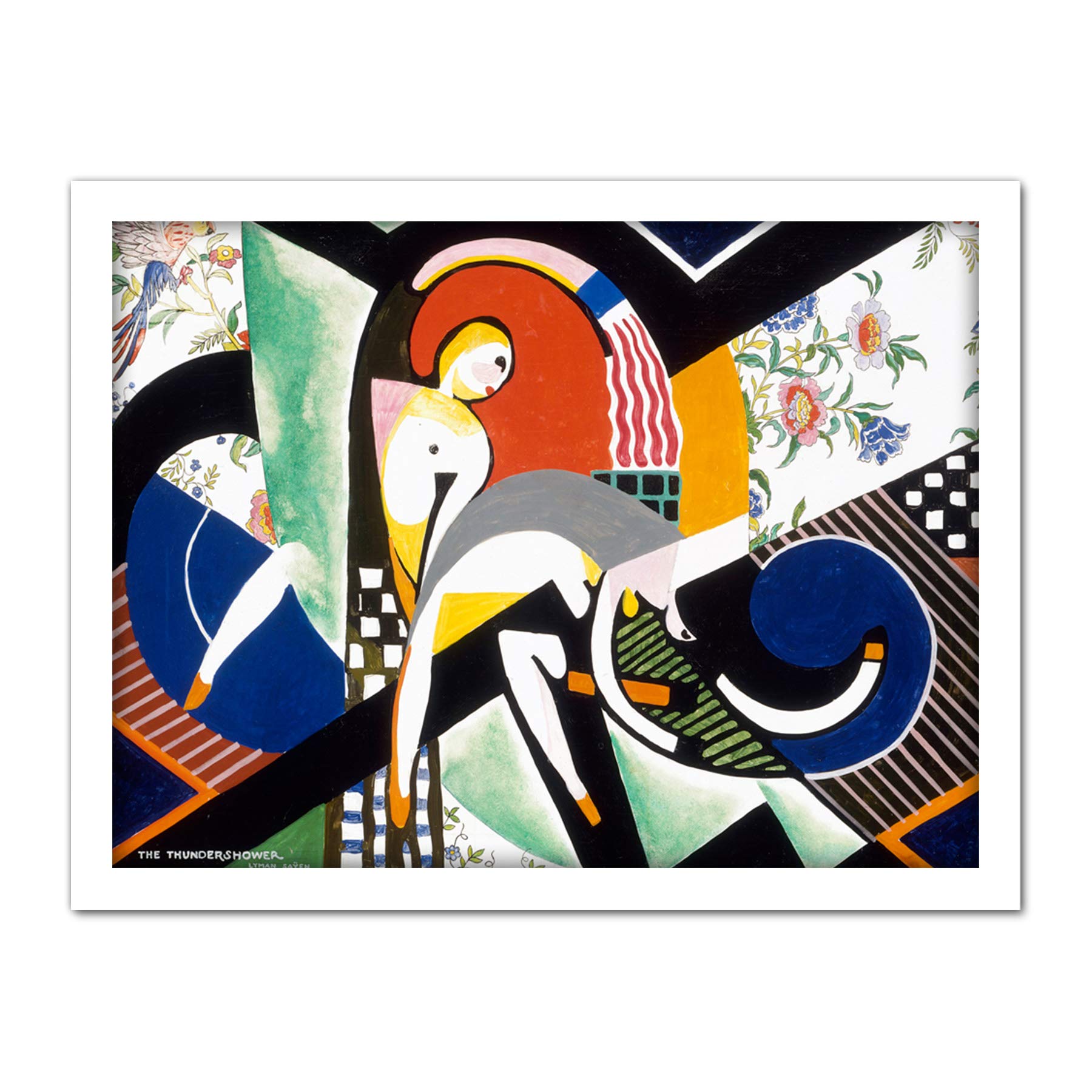 Sayen Thundershower Modernist Abstract Painting Large Framed Art Print Poster Wall Decor 18x24 in