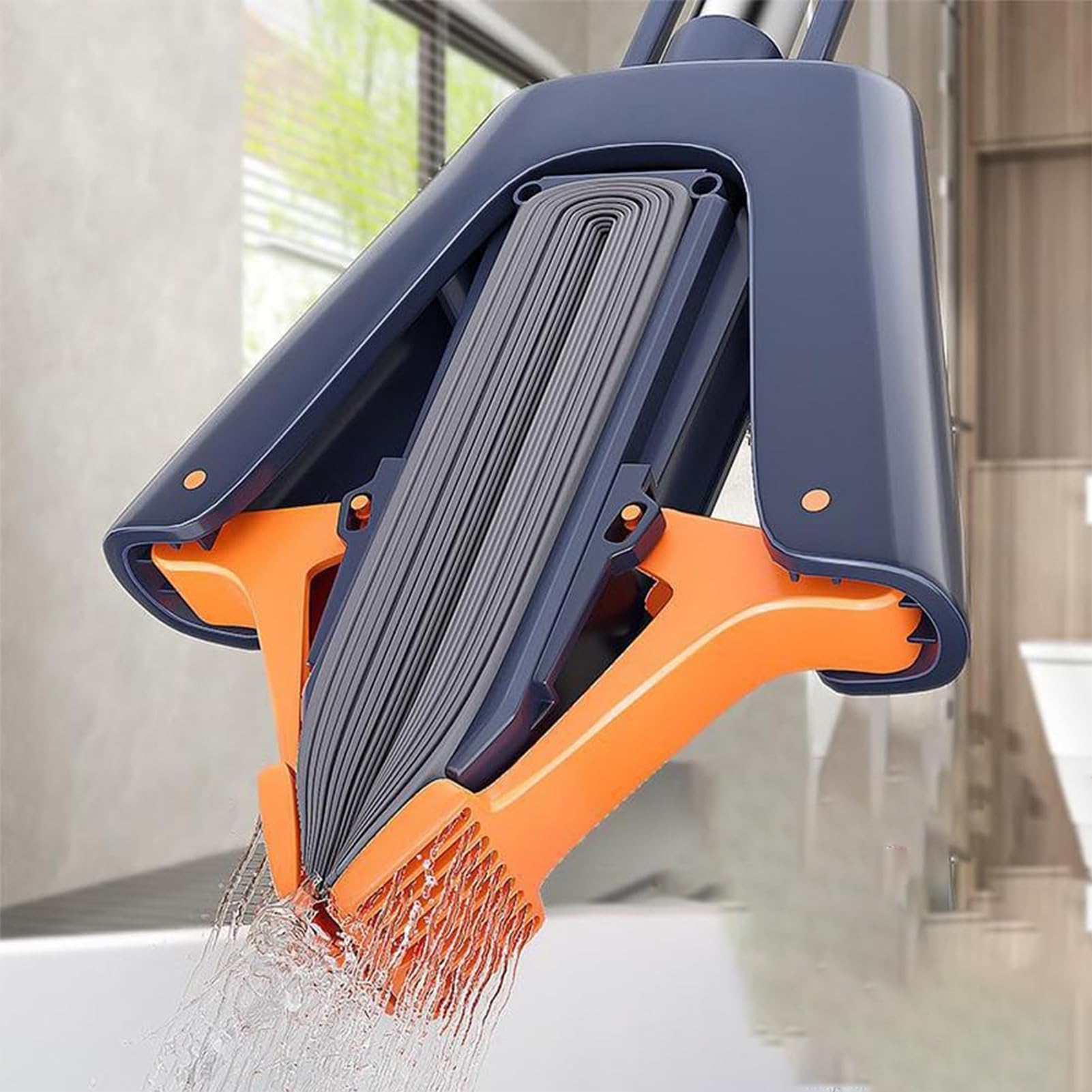 Juego de 2 trapeadores de esponja reutilizables de PVA ultra absorbentes con escurridor, perfectos para suelos de baldosas laminadas de madera y mármol, solución de limpieza eficiente