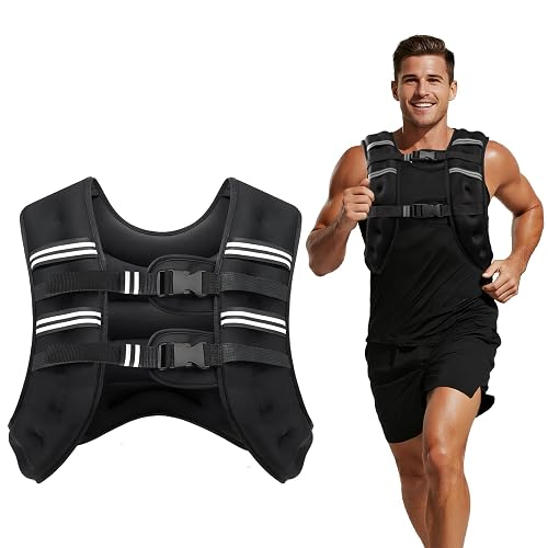 Weighted Vest, 8lb/12lb/16lb/20lb/25lb/30lb Weight Vest with Two Adjustment Straps for
