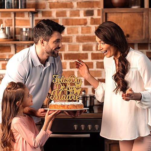 Miniatura 3 de Feliz Día de la Madre - Decoración para tartas con texto en inglés "Happy Day De la Madre", decoración española para tartas con la frase "Best Mom