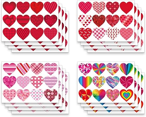 192 calcomanías para sobres de corazón de amor calcomanías para el día de San Valentín etiquetas adhesivas para sellar sobre de San Valentín 4
