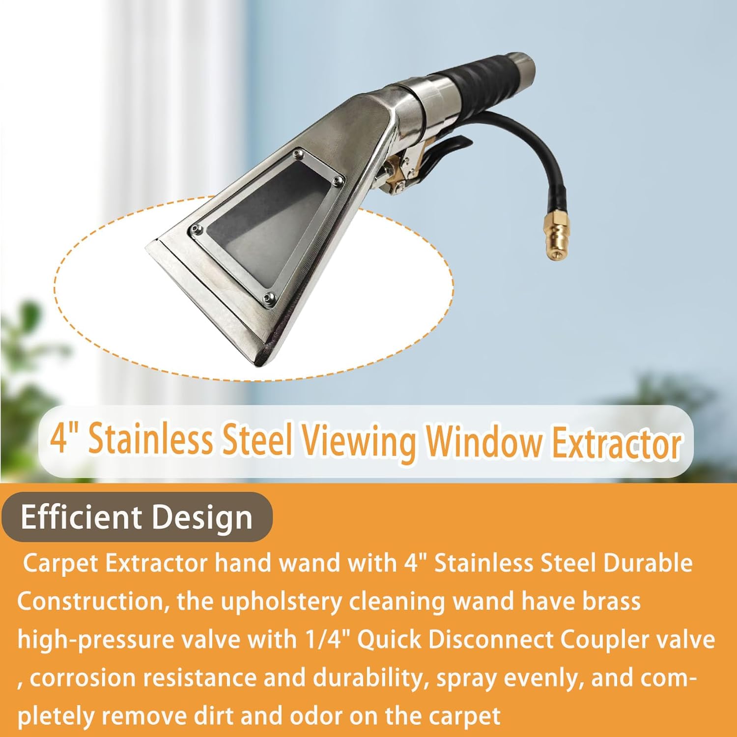 Extractors Upholstery Detailing Tool with Viewing Window,Auto detailing tools Hand Wand, Carpet Cleaning Extractor with Clear Head for Mytee/ShopVac & Most Portable Carpet Attachment,Vacuum Extractor