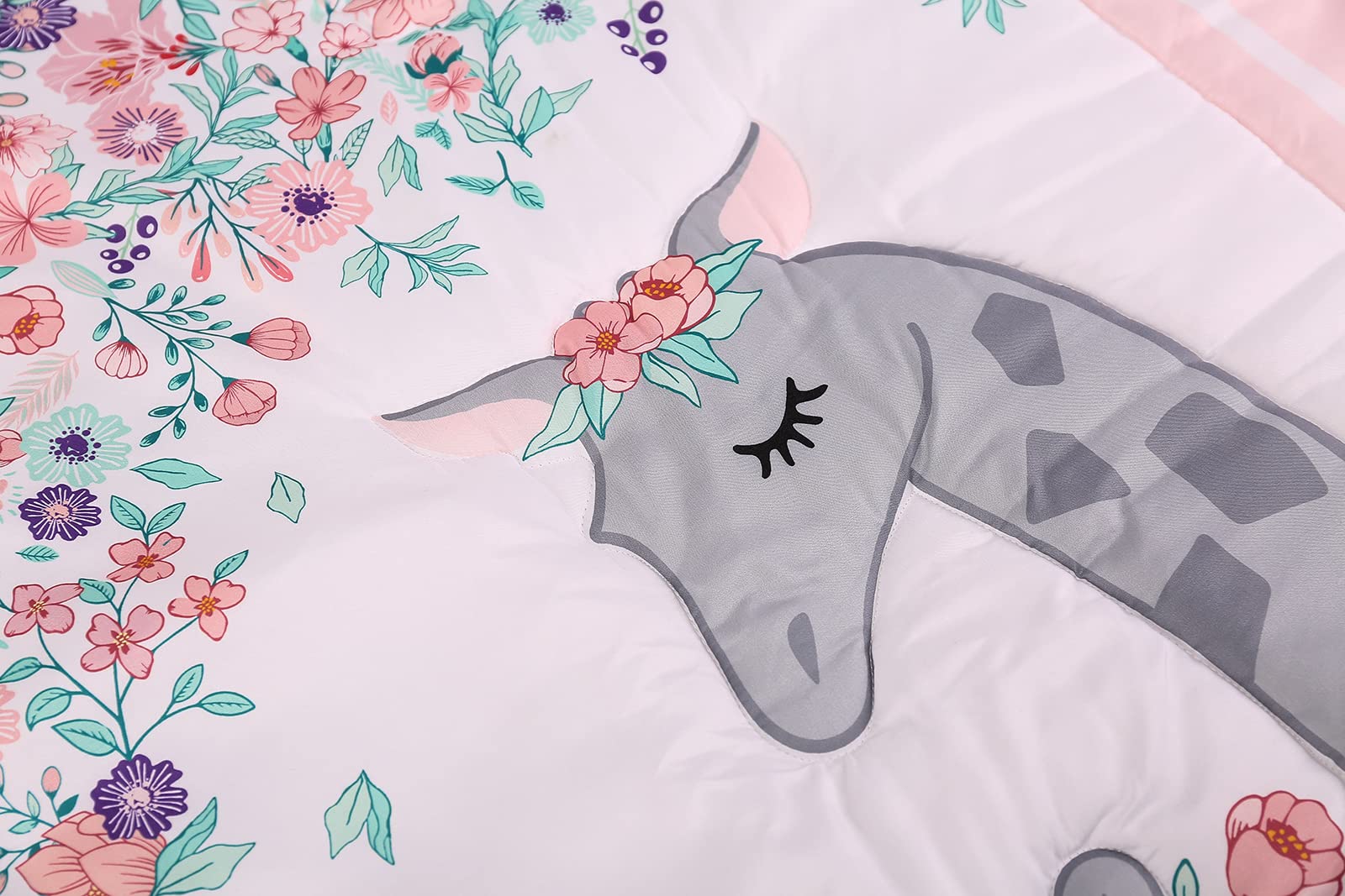 Mantas para Bebés 84x107cm Multifunción, Manta Bebe para Niño y Niña Animal temático, Jirafa Rosa