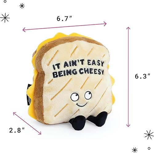 Miniatura 4 de Peluche de queso a la parrilla, divertido regalo de broma, peluche cómico coleccionable, base pesada para exhibición