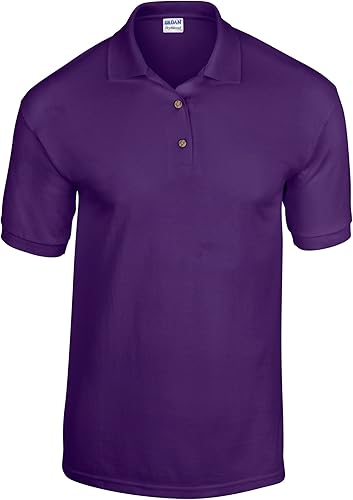 Gildan Camisa polo DryBlend de manga corta para hombre, XXL, color morado, Púrpura