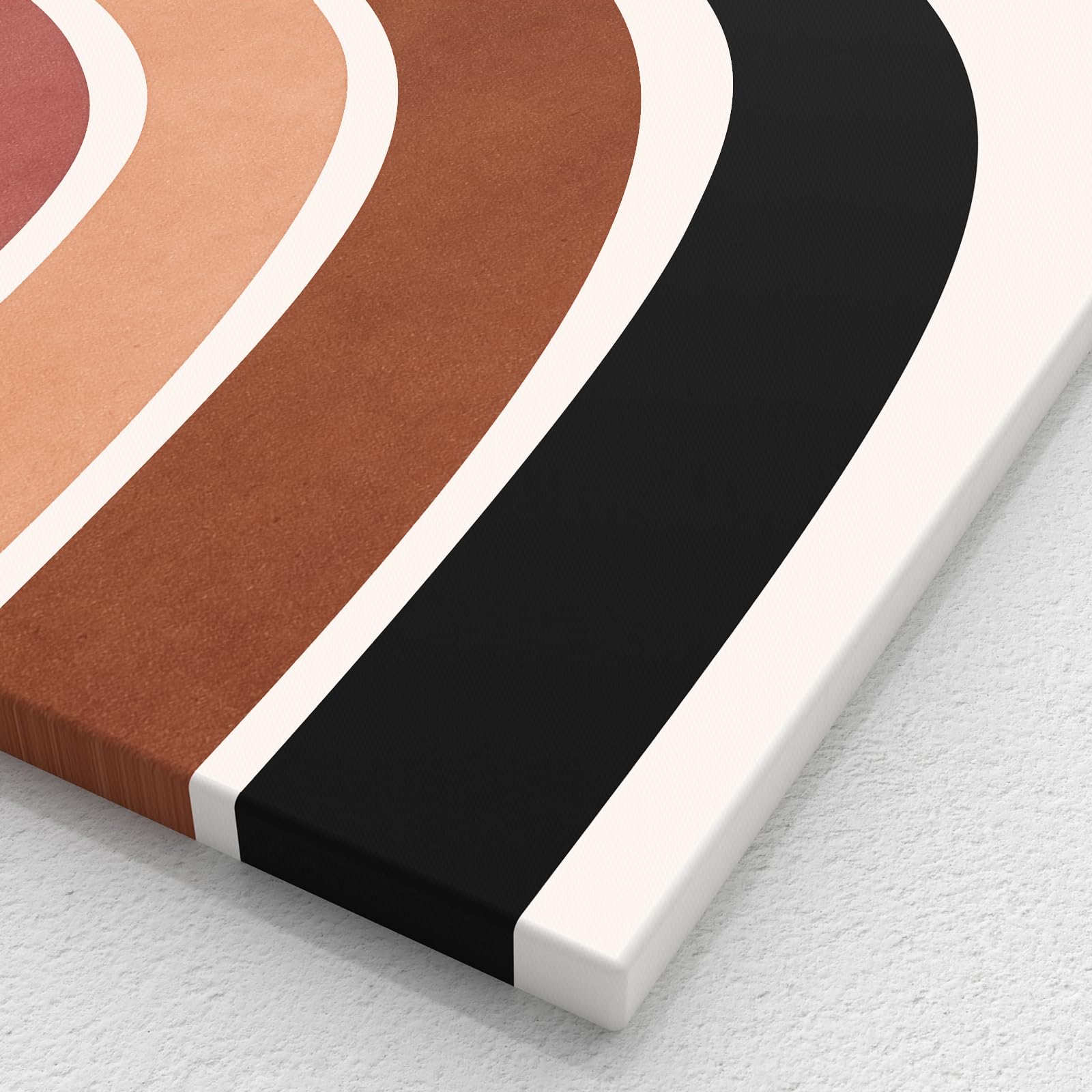 Gisipameis Framed Boho Wall Art, Mid Century Modern Decor, Black Beige Neutral Abstract Geometric Canvas Prints Botanical Boho Bathroom Wall Decor for Bedroom Living Room 12''x16'', Ready To Hang