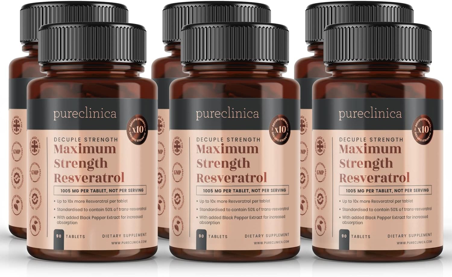 1000mg Resveratrol x 540 tablets (6 bottles of 90 18 months supply