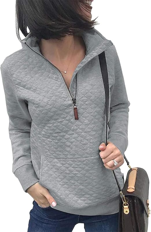 BTFBM Moda Mujer Patrón Acolchado Cremallera Ligera Manga Larga Liso Casual Mujeres Sudaderas Pullovers Camisas Tops