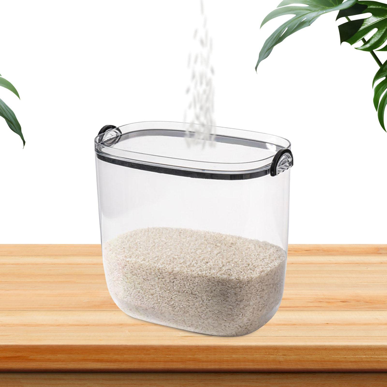 Rotating 6-Grid Rice Storage Dispenser With Sealed Compartments for Kitchen Food and Grain