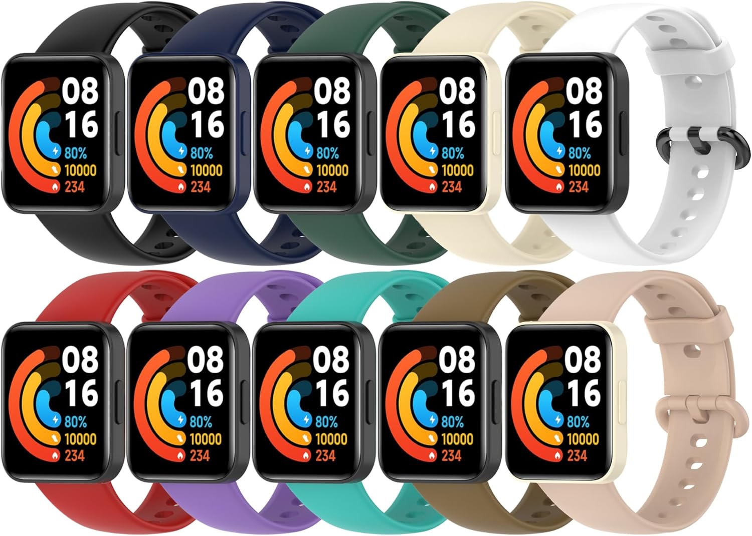 Straps for Redmi Watch 2/2 Lite/Poco Watch/Redmi Horloge 2, Replacement Bands for Men Women
