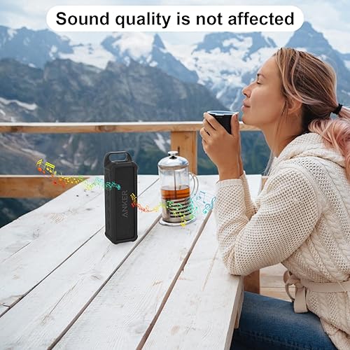 Miniatura 7 de TXEsign Funda de silicona compatible con altavoz Bluetooth portátil Anker Soundcore 2, funda protectora de viaje con asa y mosquetón para altavoz