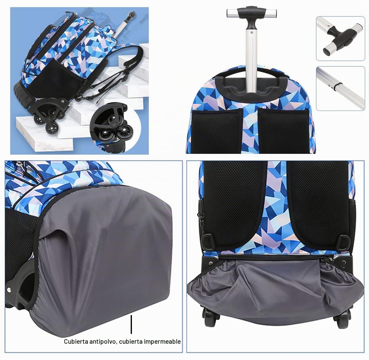 Mochilas Escolares con Ruedas Mochilas Estudiantes Trolley Cabina de Equipaje Mochila Escuela de Viajes Maleta Trolley Bolsas para Niñas