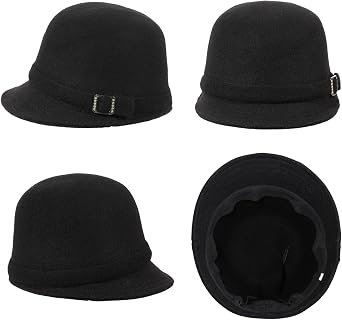 Winter Cloche 100% Wool Bucket Hat for Women Elegant Dress 1920s Vintage Fedora Hats Church Derby Party Fashion
