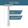 MERKUR Safety Razor 23C Classic with Long Handle Gloss Chrome Three-Piece Straight Cut Closed Comb Ideal for Wet Shaving Die-Cast Zinc Brass Handle Made in Germany