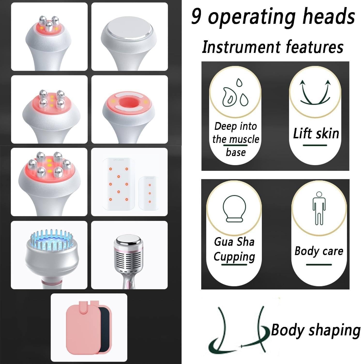 9 in 1 80k Corpo Macchina Dimagrante Bellezza, 80k Corpo Dispositivo Dimagrante 9 in 1 Corpo Macchina Scolpire, Macchina di Bellezza Gestione del Corpo B