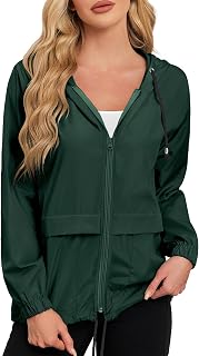 Leicht Regenjacke Damen Wasserdicht Atmungsaktiv Faltbar Windbreaker Sportjacke Mit Kapuze Wanderjacke Fahrradjacke Regencape